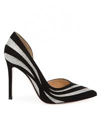 Gianvito Rossi - Glitter Stripe Suede  amp  Silk Pumps at Saks Fifth Avenue