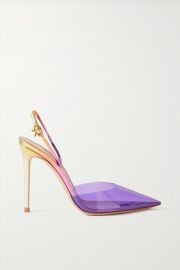 Gianvito Rossi 105 Metallic Leather Slingback Pumps at Net a Porter