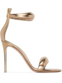 Gianvito Rossi 105mm Bijoux Leather Sandals Gold at Farfetch