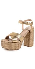 Gianvito Rossi Bebe Nappa Silk Washed Platform Heel Mekong/Naturale 38.5 at Shopbop