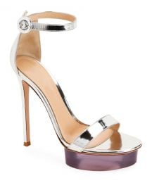 Gianvito Rossi Metallic Metal Rubber Sandals at Neiman Marcus