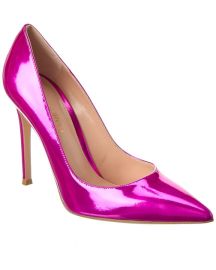 Gianvito Rossi Mirror Calfskin Stiletto Pumps at Shop Simon