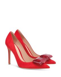 Gianvito Rossi Womens Jaipur Pointed Toe Large Red Gem High Heel Pumps Bloomingdales at Bloomingdales