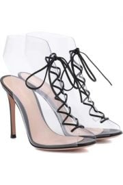 Gianvito rossi Helmut Plexi 100 lace-up PVC and leather ankle boots at Net A Porter