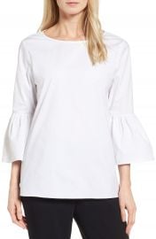 Gibson Bell Sleeve Poplin Top  Regular   Petite at Nordstrom