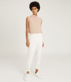 Gilda Blush Sleeveless Rollneck Top at Reiss