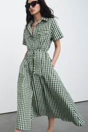 Gingham Check Shirt Dress Zw Collection at Zara