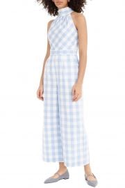 Gingham High Neck Cotton Poplin Jumpsuit at Nordstrom Rack