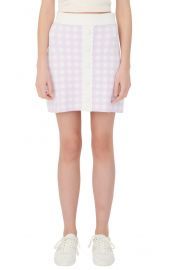 Gingham Lace Miniskirt by Maje at Nordstrom