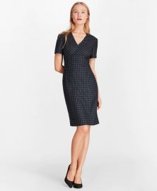 Gingham Wool Twill Sheath Dress at Brooks Brothers