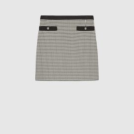 Gingham cotton skirt in black and ivory GUCCI US at Gucci