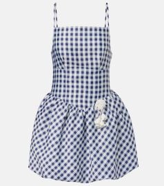 Gingham pattern sleeveless mini dress at Mytheresa