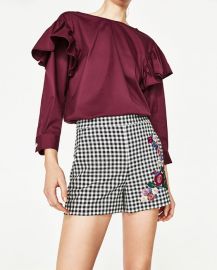 Gingham shorts at Zara