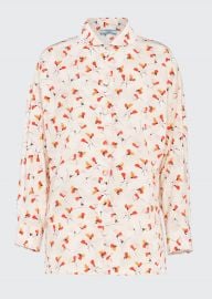 Gingko-Print Silk Button-Down Blouse at Bergdorf Goodman