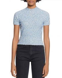 Ginna Marled-Knit Short-Sleeve Sweater by Sandro at Bloomingdales