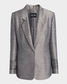 Giorgio Armani Animalier Silk Jacquard Single Breasted Blazer Jacket at Neiman Marcus
