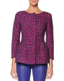 Giorgio Armani Boucle Peplum Jacket with 3 4 Sleeves at Bergdorf Goodman