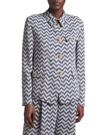 Giorgio Armani Chevron Silk Shirt Jacket at Neiman Marcus