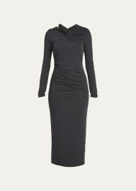 Giorgio Armani Cutout Viscose Jersey Body-Con Midi Dress - at Bergdorf Goodman