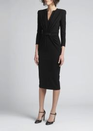 Giorgio Armani Draped Milano Stitch Midi Dress - at Bergdorf Goodman