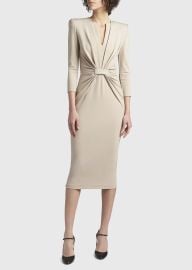 Giorgio Armani Draped Milano-Stitch Midi Dress - at Bergdorf Goodman