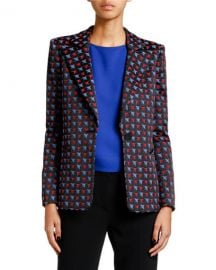 Giorgio Armani Geometric Jacquard Button-Front Jacket at Neiman Marcus