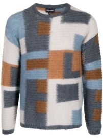 Giorgio Armani Jacquard crew-neck Knitted Jumper - Farfetch at Farfetch