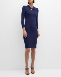 Giorgio Armani Milano Twist-Front Jersey Dress at Neiman Marcus