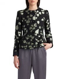 Giorgio Armani Peplum Silk Jacquard Jacket at Neiman Marcus