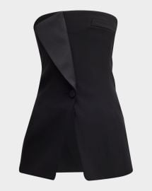 Giorgio Armani Strapless Satin Lapel Tuxedo Top at Neiman Marcus