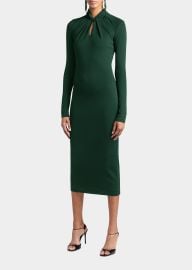 Giorgio Armani Twisted Keyhole-Front Jersey Midi Dress at Neiman Marcus