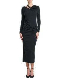 Giorgio Armani Twisted Long Sleeve Midi Dress at Saks Fifth Avenue