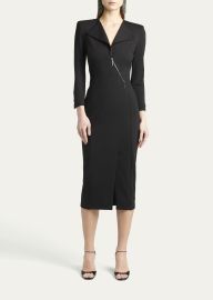 Giorgio Armani Zip-Front Jersey Midi Dress - at Bergdorf Goodman