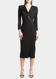 Giorgio Armani Zip-Front Jersey Midi Dress at Neiman Marcus