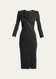 Giorgio Armani Zip Front Jersey Midi Dress at Bergdorf Goodman