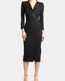 Giorgio Armani Zip Front Jersey Midi Dress at Neiman Marcus