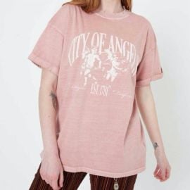 Girl Dangerous City Of Angels Boyfriend Tee In Dusty Pink Shop Premium Outlets at Shop Simon