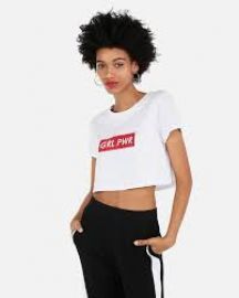 Girl Power Cropped Graphic Tee at Express