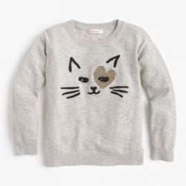 Girls  kitty love popover sweater at J. Crew