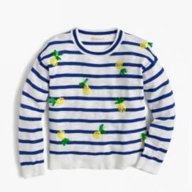 Girls  sequin pineapple popover sweater at J. Crew