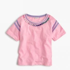 Girls  striped gem necklace T-shirt at J. Crew