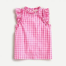 Girls\' Gingham Ruffle Top by J. Crew at J. Crew