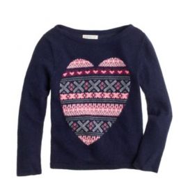 Girls Fair Isle heart sweater at J. Crew