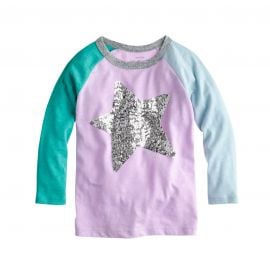 Girls Sequin Star Colorblock Tee at J. Crew