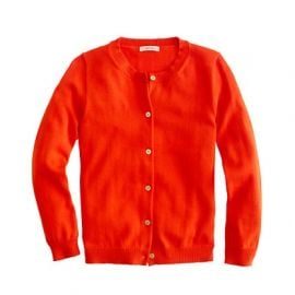 Girls garment-dyed Caroline cardigan in Red at J. Crew