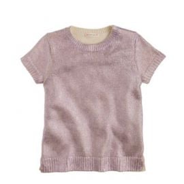 Girls metallic short-sleeve popover sweater at J. Crew