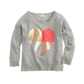 Girls multi-heart sweater in grey at J. Crew