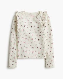 Girlsx27 Long-sleeve Floral-print Ruffle Tee For Girls Factory at J. Crew