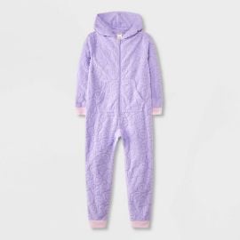 Girlsx27 Smiley Embossed Union Suit - Cat amp Jack Lavender Purple Target at Target