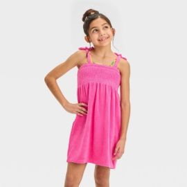 Girlsx27 Solid Cover Up Dress - Cat amp Jack Pink Xl Target at Target